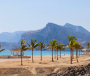 Beautiful beach near Al Mughsayl, Oman.